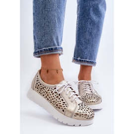 Zazoo 2821 Zapatos Mujer Piel, Calados Dorado 9