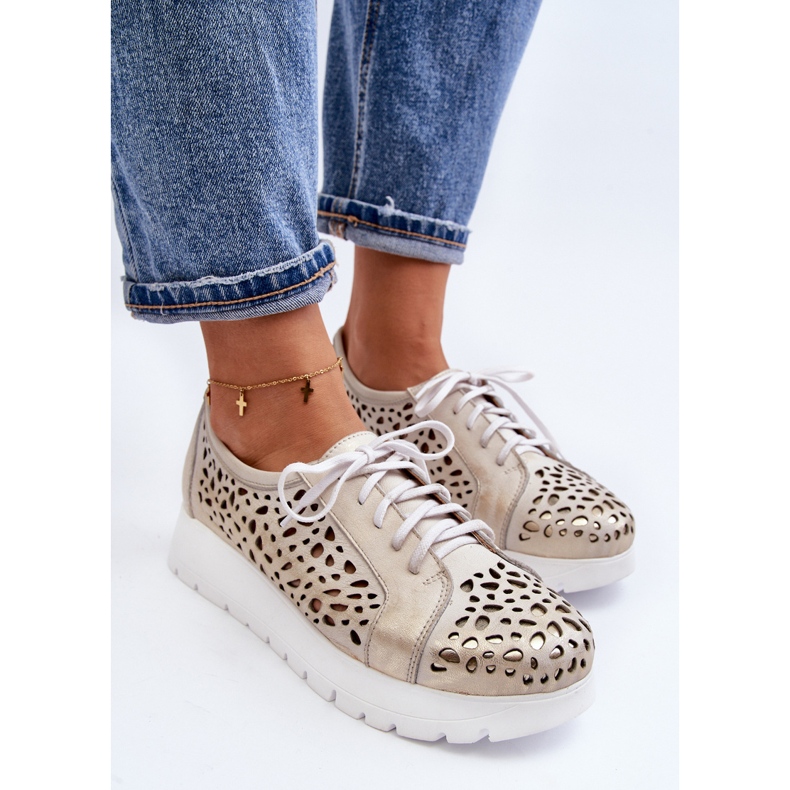 Zazoo 2821 Zapatos Mujer Piel, Calados Dorado 2