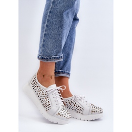 Zazoo 2821 Zapatos Calados Mujer Piel blanco 2