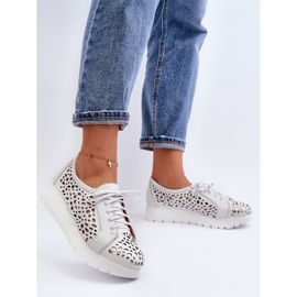 Zazoo 2821 Zapatos Calados Mujer Piel blanco 3