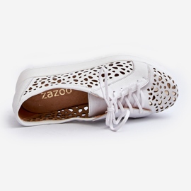 Zazoo 2821 Zapatos Calados Mujer Piel blanco 6