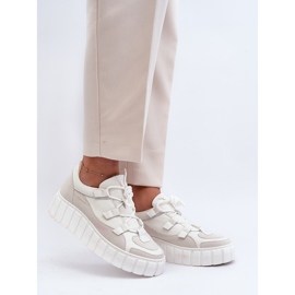 Deportivas Mujer Piel con Plataforma M01/1 Zazoo Beige Claro 4