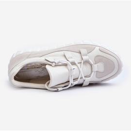 Deportivas Mujer Piel con Plataforma M01/1 Zazoo Beige Claro 8