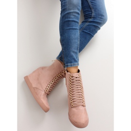 Deportivas con cordones y placa B-2 Rosa rosado 4