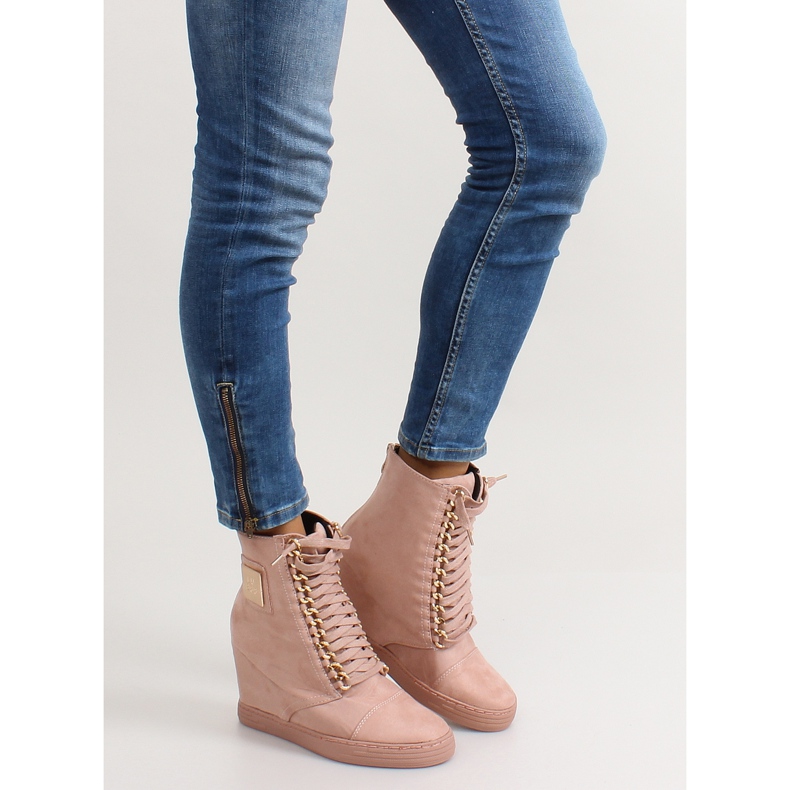 Deportivas con cordones y placa B-2 Rosa 1