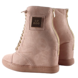 Deportivas con cordones y placa B-2 Rosa rosado 2