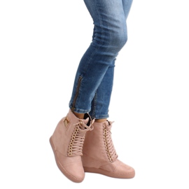 Deportivas con cordones y placa B-2 Rosa rosado 3