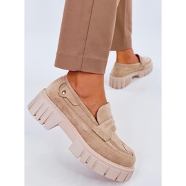 Mocasines con plataforma de Chandra Beige 5