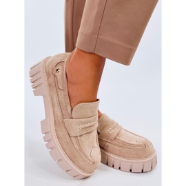 Mocasines con plataforma de Chandra Beige 4
