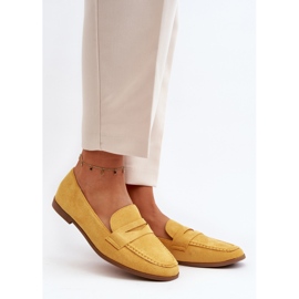 Mocasines Clásicos Mujer Amarillo Olevin 2