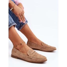 Mocasines Olevin clásicos en beige oscuro para mujer 1