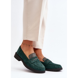 Mocasines Decorados De Mujer Dananei Verde Oscuro 2