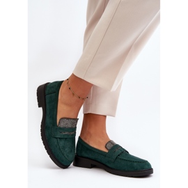 Mocasines Decorados De Mujer Dananei Verde Oscuro 3