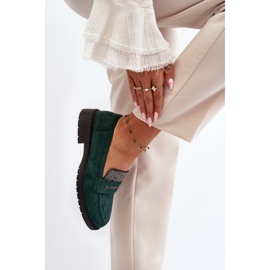 Mocasines Decorados De Mujer Dananei Verde Oscuro 4
