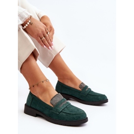 Mocasines Decorados De Mujer Dananei Verde Oscuro 8