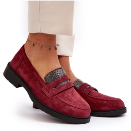 Mocasines burdeos adornados para mujer de Dananei rojo 10