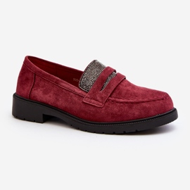 Mocasines burdeos adornados para mujer de Dananei rojo 2 Mocasines burdeos adornados para mujer de Dananei rojo 2