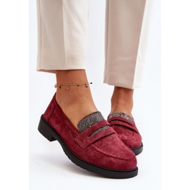 Mocasines burdeos adornados para mujer de Dananei rojo 7