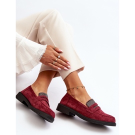 Mocasines burdeos adornados para mujer de Dananei rojo 9