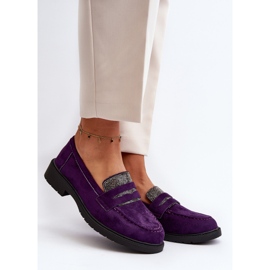 Mocasines morados con adornos para mujer de Dananei violeta 3