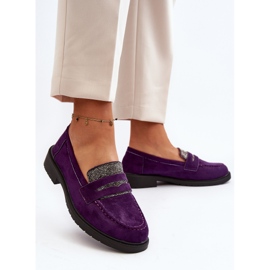 Mocasines morados con adornos para mujer de Dananei violeta 5