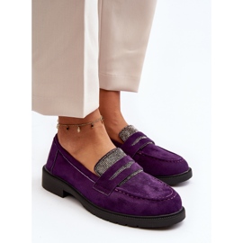 Mocasines morados con adornos para mujer de Dananei violeta 7