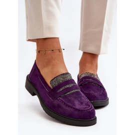Mocasines morados con adornos para mujer de Dananei violeta 8