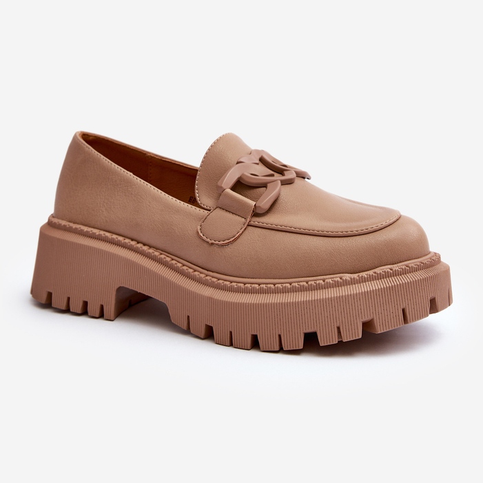 Mocasines Chunchos de Mujer con Cadena Beige Dataia 1 Mocasines Chunchos de Mujer con Cadena Beige Dataia 1