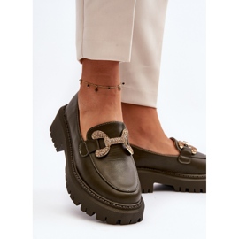 Mocasines De Mujer Con Adorno, Verde Oscuro Gargi 7
