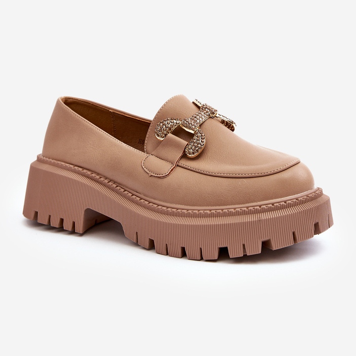 Mocasines De Mujer Con Adorno, Beige Oscuro Gargi 2