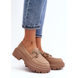 Mocasines De Mujer Con Adorno, Beige Oscuro Gargi 3