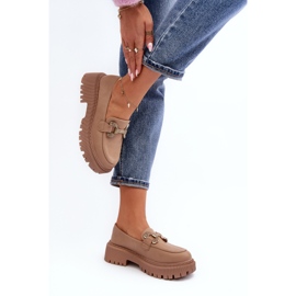 Mocasines De Mujer Con Adorno, Beige Oscuro Gargi 4