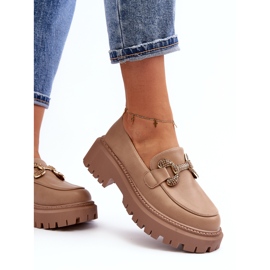 Mocasines De Mujer Con Adorno, Beige Oscuro Gargi 5