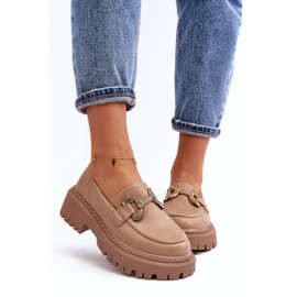 Mocasines De Mujer Con Adorno, Beige Oscuro Gargi 6
