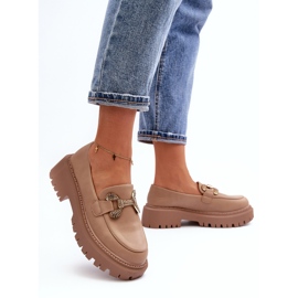 Mocasines De Mujer Con Adorno, Beige Oscuro Gargi 7