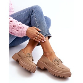 Mocasines De Mujer Con Adorno, Beige Oscuro Gargi 9