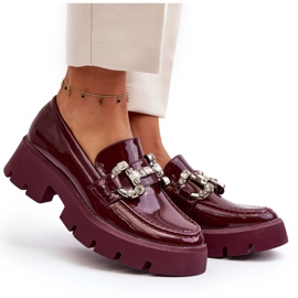 Mocasines Mujer Charol Con Adorno Burdeos Arsaba rojo 7