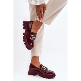 Mocasines Mujer Charol Con Adorno Burdeos Arsaba rojo 4