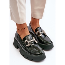 Mocasines Mujer Charol Con Adorno Verde Oscuro Arsaba 5