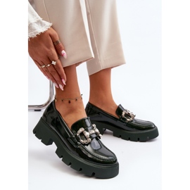 Mocasines Mujer Charol Con Adorno Verde Oscuro Arsaba 9