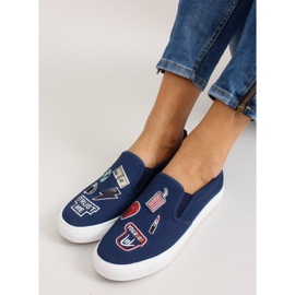 Sneakers slip-on con bordado NB102P Azul Oscuro azul marino 1