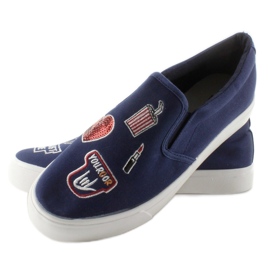 Sneakers slip-on con bordado NB102P Azul Oscuro azul marino 3