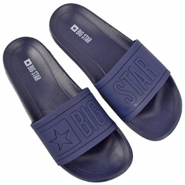 Chanclas de playa hombre goma azul marino Big Star DD174688 1