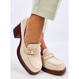 Mocasín tacón Corinai Beige 2