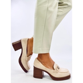 Mocasín tacón Corinai Beige 3