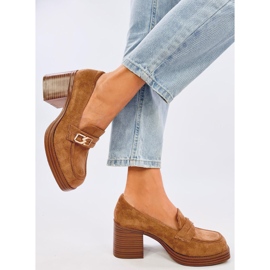 Mocasines tacón Corinai Marrón beige 3