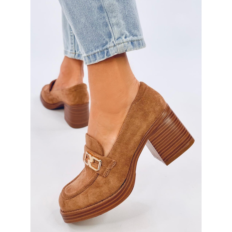 Mocasines tacón Corinai Marrón beige 2 Mocasines tacón Corinai Marrón beige 2