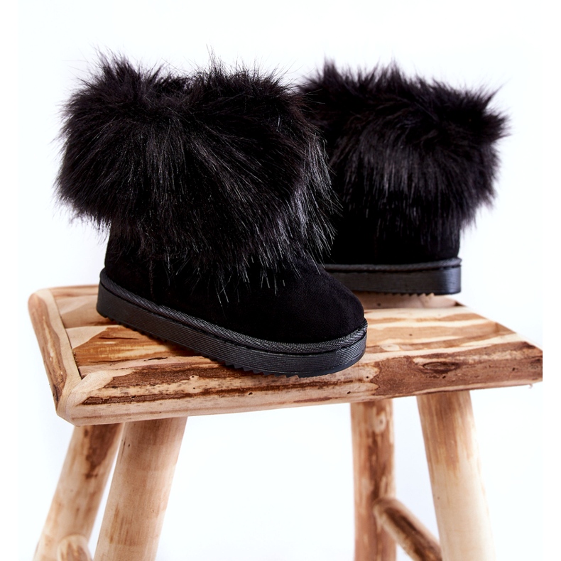 Botas de nieve para niños con pelo, negro. 4