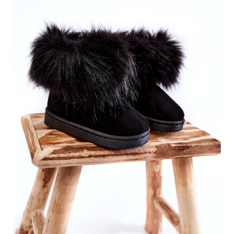 Botas de nieve para niños con pelo, negro. 3