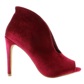 Salón terciopelo 8751 Botas rojas rojo 2